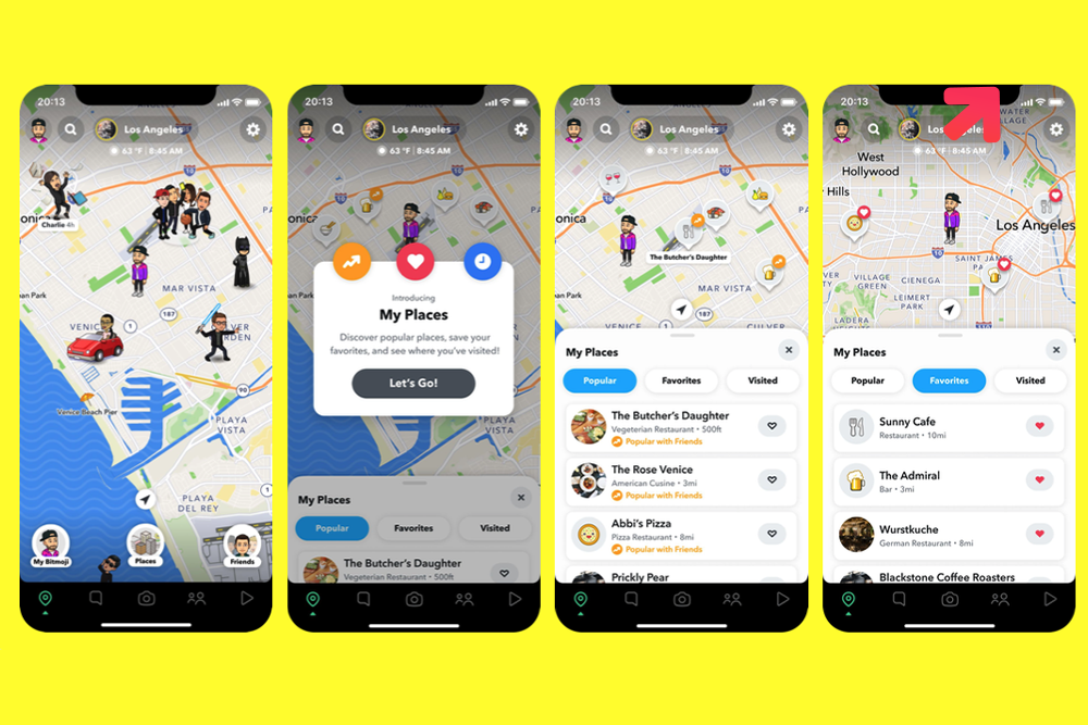Snapchat map to soon recommend places that you can visit