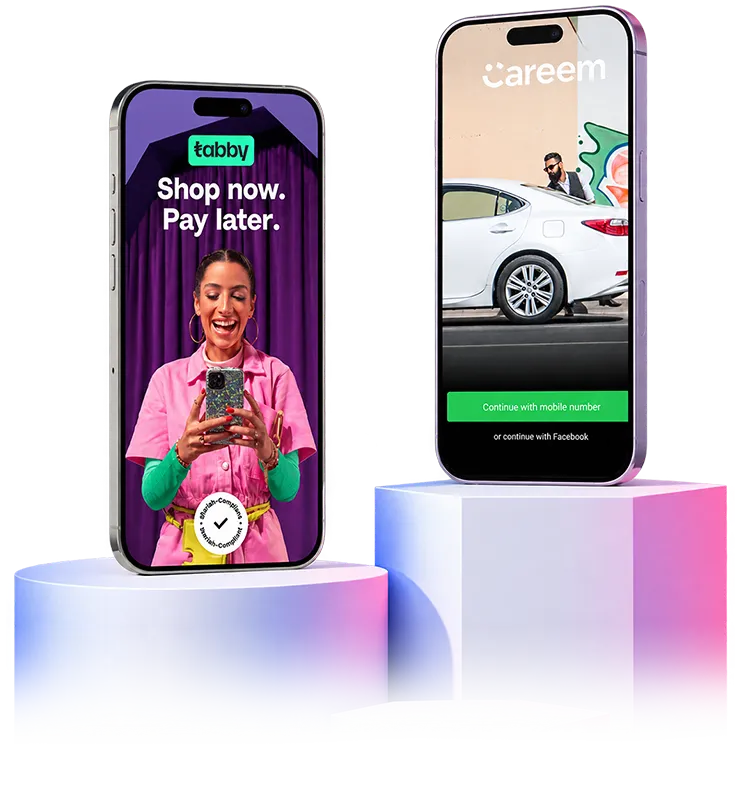 Award winning apps displayed on mobile phones